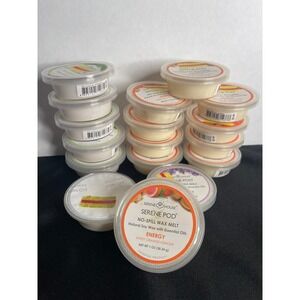 Set of 18 Serene House Pod Wax Melts Energy Lavender Sweet Orange Ginger Natural
